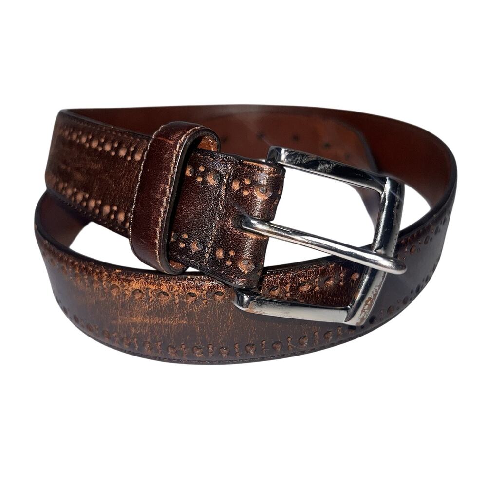 Johnston & Murphy Belt Men’s Size 38 Brown Leather Business Office Work 75-7404